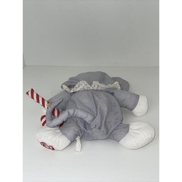 Fisher Price Puffalump Gray Christmas Mouse Candy Cane Plush 1987 Stuffed 12" - Picture 11 of 15
